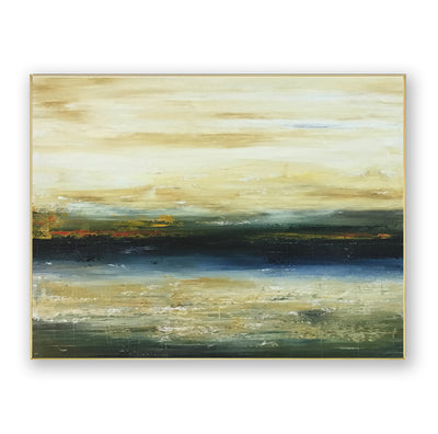 Abstract Beige Blue Landscape Canvas Art