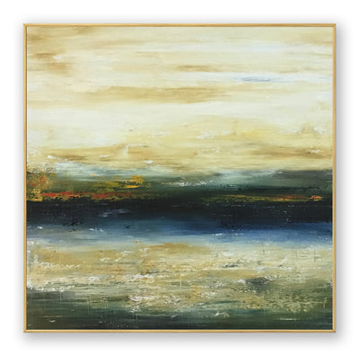 Abstract Beige Blue Landscape Canvas Art
