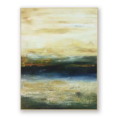 Abstract Beige Blue Landscape Canvas Art