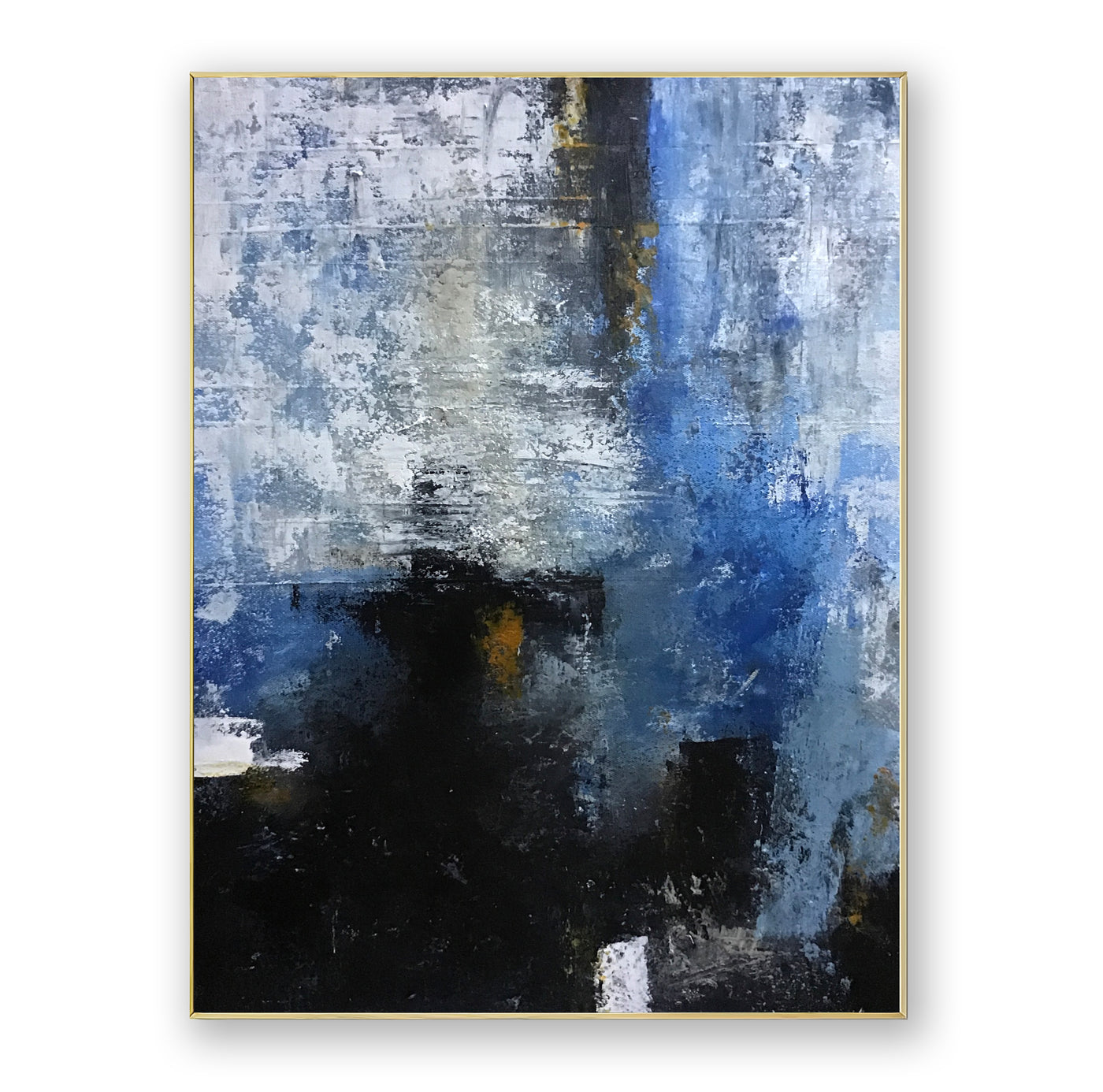 Abstract Blue Black Canvas Art