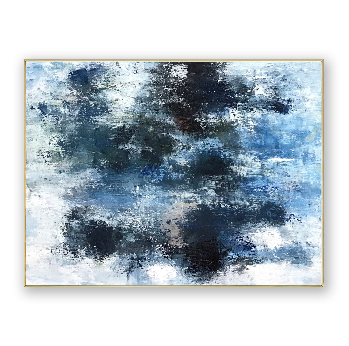 Abstract Blue Black Canvas Art