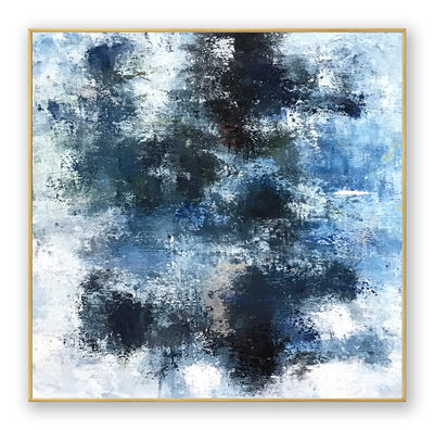 Abstract Blue Black Canvas Art