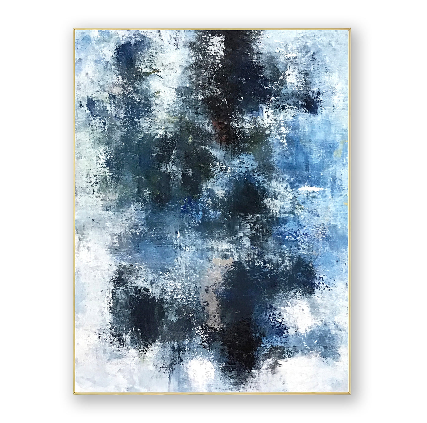 Abstract Blue Black Canvas Art