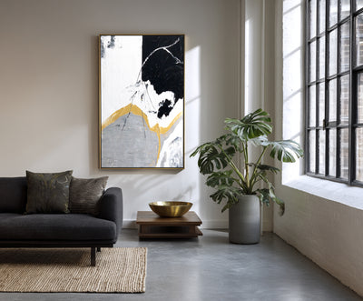 Abstract Black Gold Canvas Art