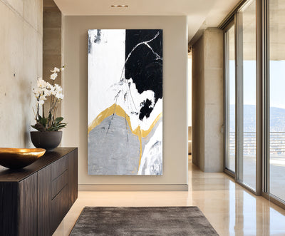 Abstract Black Gold Canvas Art