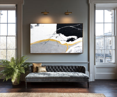 Abstract Black Gold Canvas Art