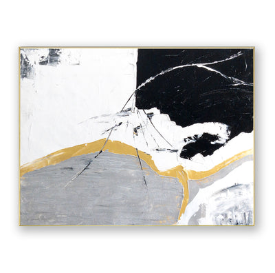 Abstract Black Gold Canvas Art