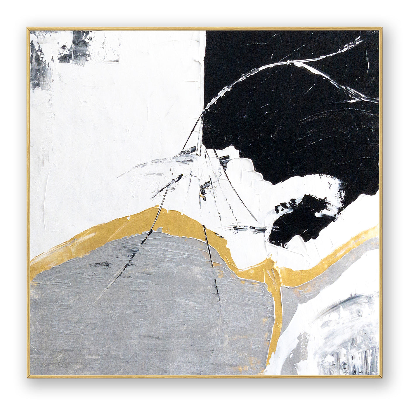 Abstract Black Gold Canvas Art