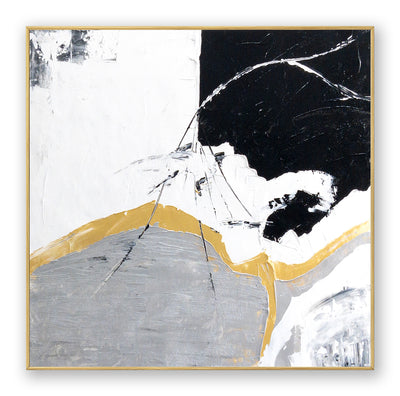 Abstract Black Gold Canvas Art