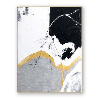 Abstract Black Gold Canvas Art
