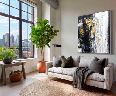 Abstract Black Gold Canvas Art