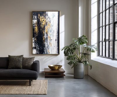 Abstract Black Gold Canvas Art