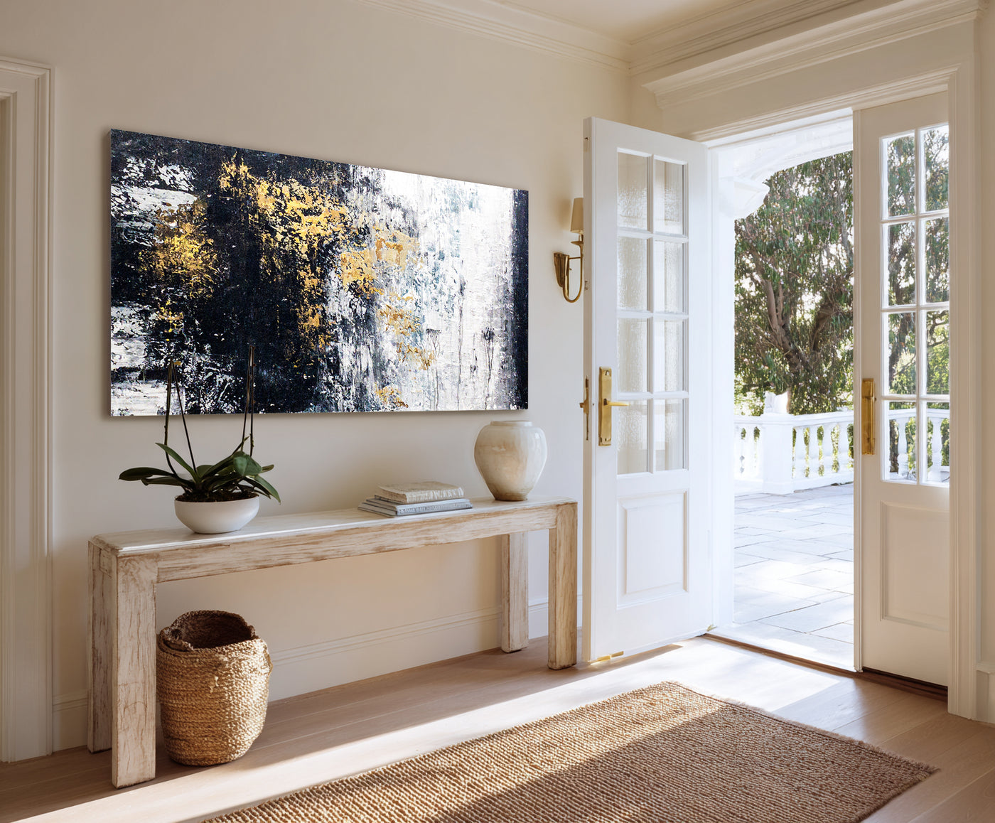 Abstract Black Gold Canvas Art