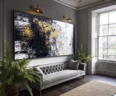 Abstract Black Gold Canvas Art