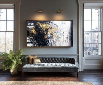 Abstract Black Gold Canvas Art