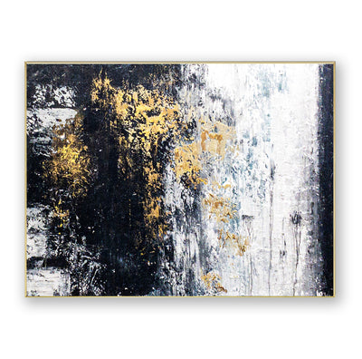 Abstract Black Gold Canvas Art