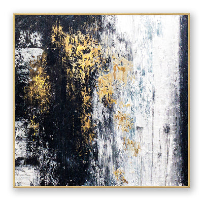 Abstract Black Gold Canvas Art