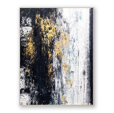 Abstract Black Gold Canvas Art