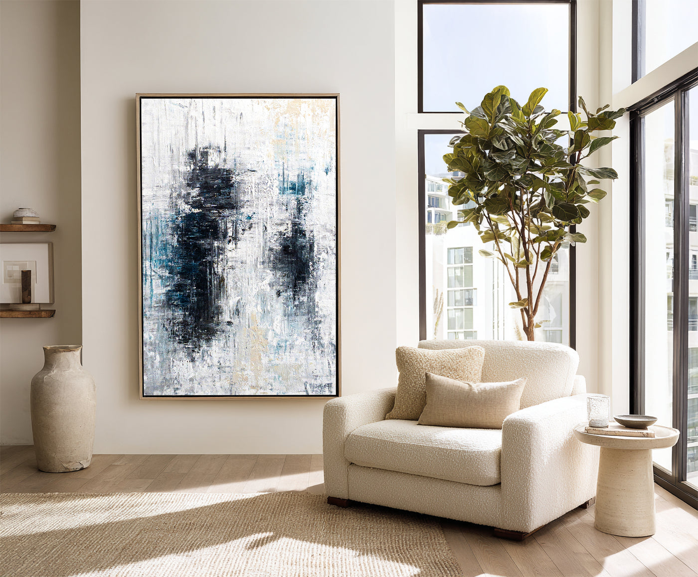 Abstract Black White Canvas Art
