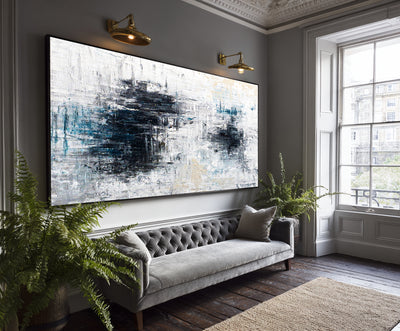 Abstract Black White Canvas Art