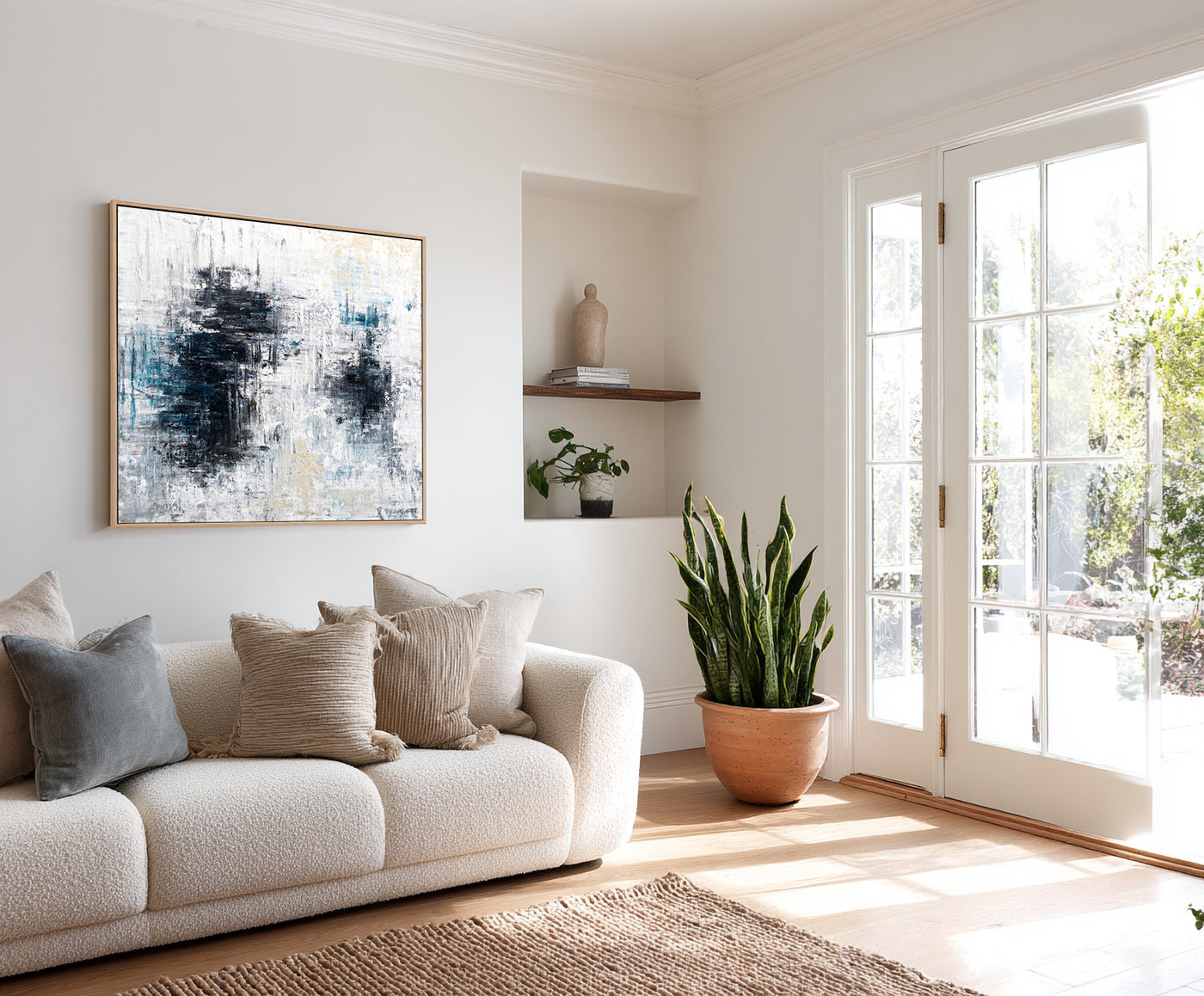 Abstract Black White Canvas Art