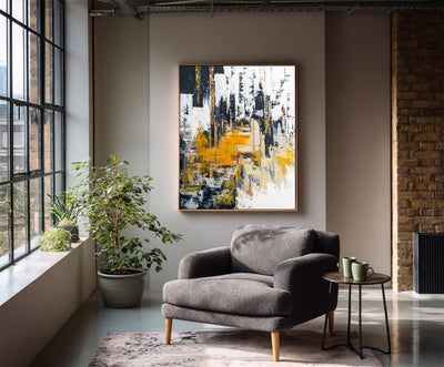 Abstract Black Gold Canvas Art
