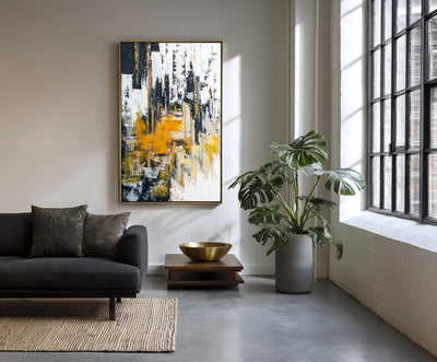 Abstract Black Gold Canvas Art