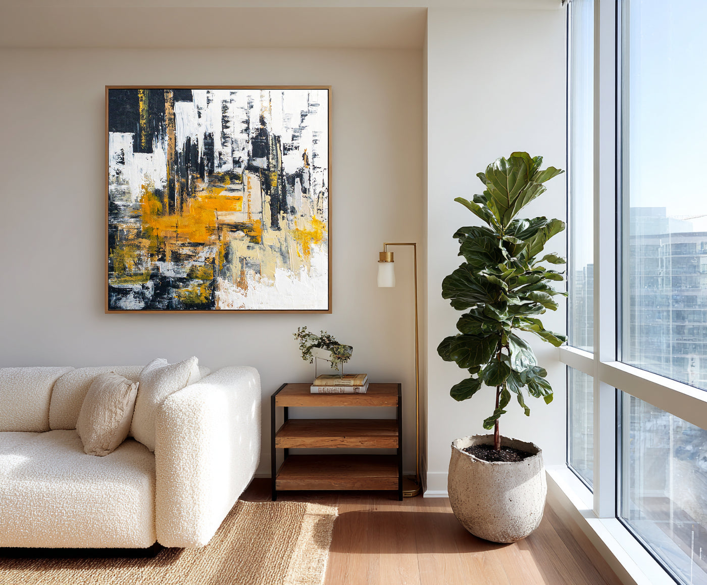 Abstract Black Gold Canvas Art