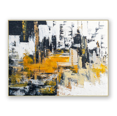 Abstract Black Gold Canvas Art