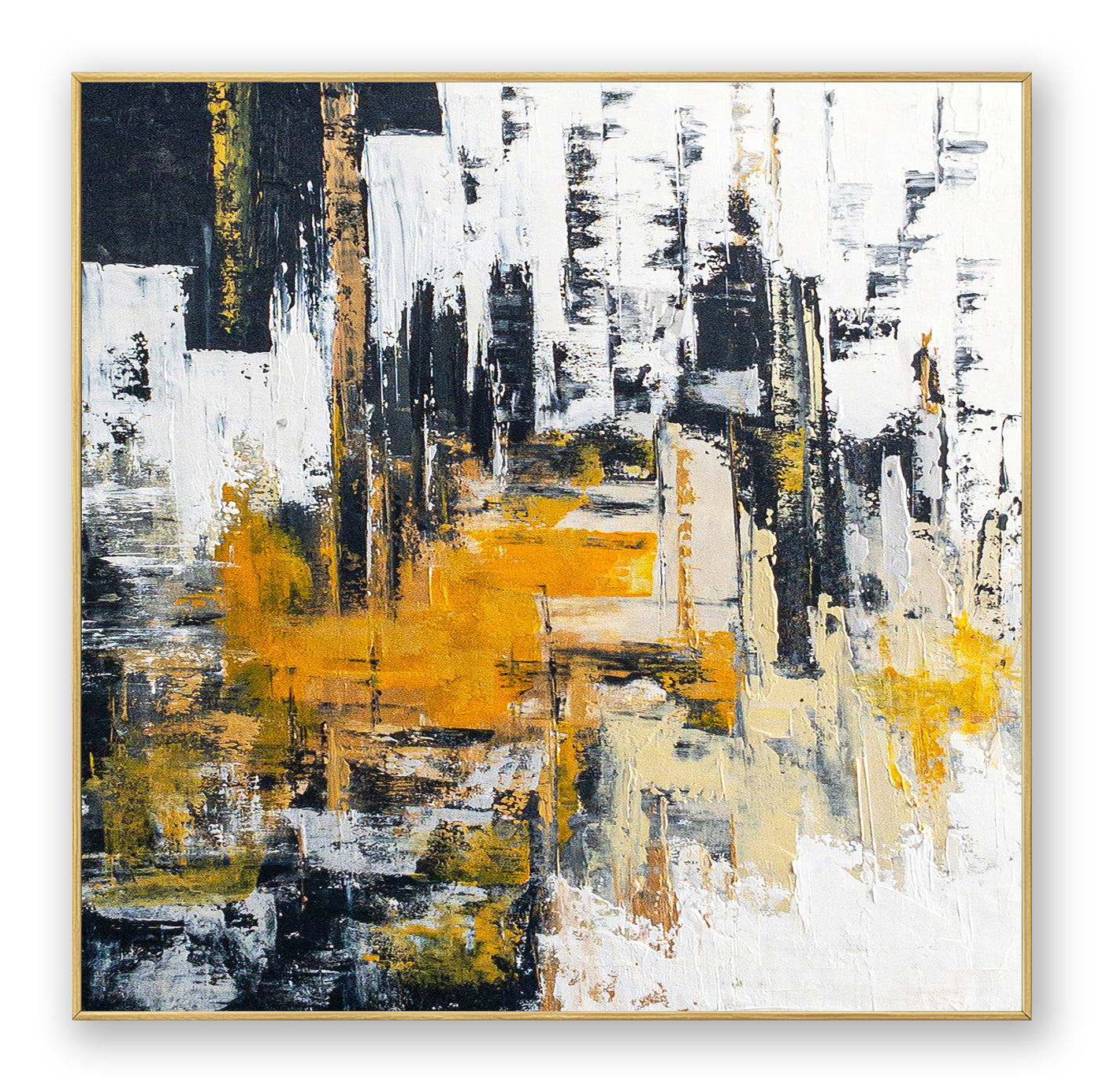 Abstract Black Gold Canvas Art