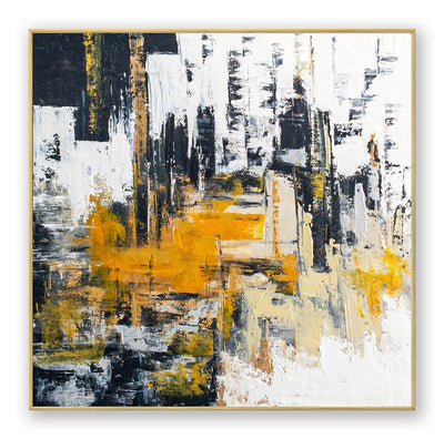 Abstract Black Gold Canvas Art