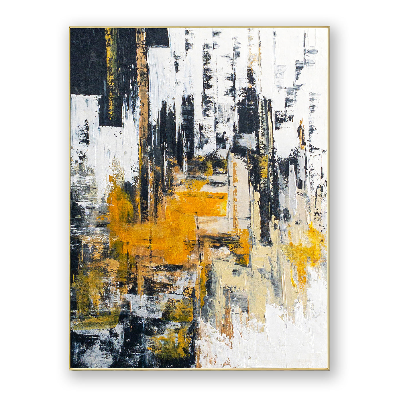 Abstract Black Gold Canvas Art