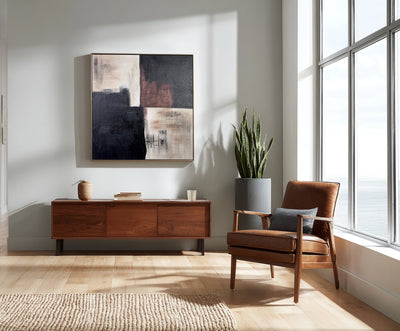 Abstract Black Beige Canvas Art