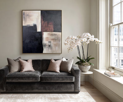 Abstract Black Beige Canvas Art