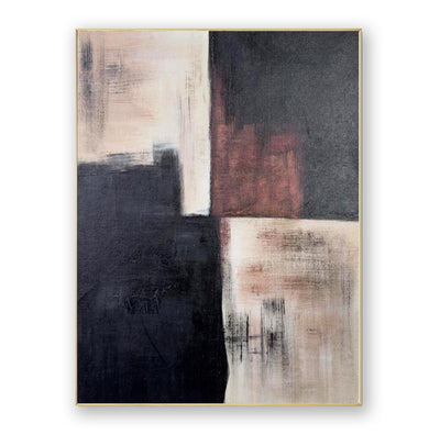 Abstract Black Beige Canvas Art