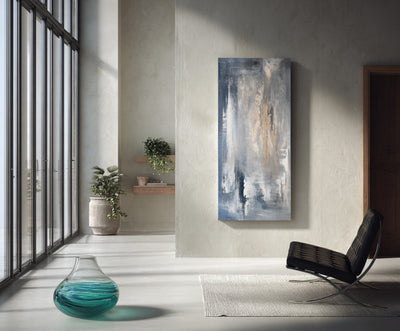 Abstract Blue Beige Canvas Art