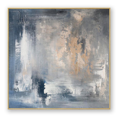 Abstract Blue Beige Canvas Art