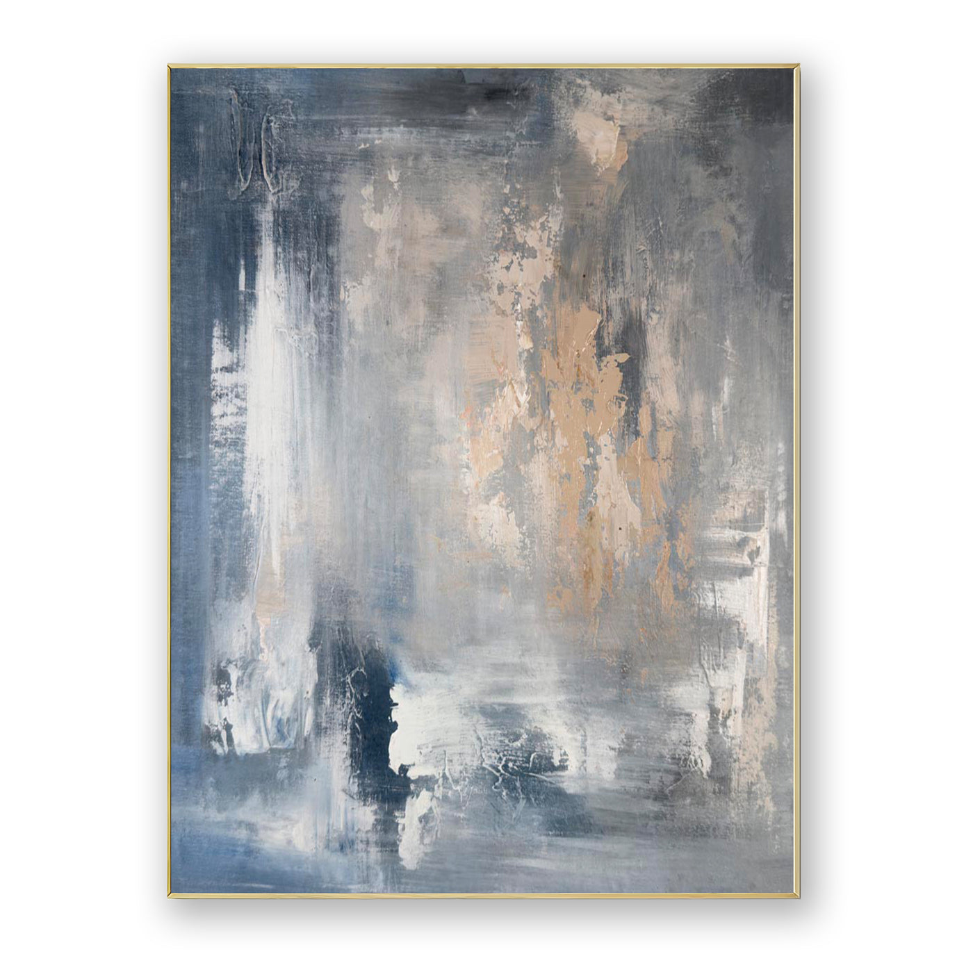 Abstract Blue Beige Canvas Art