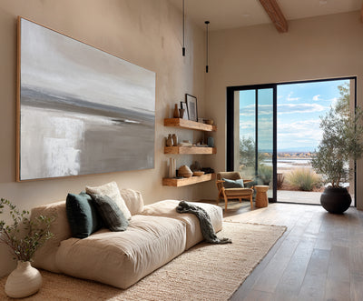 Abstract Beige Landscape Canvas Art