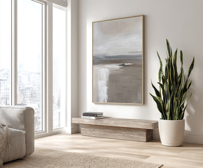 Abstract Beige Landscape Canvas Art