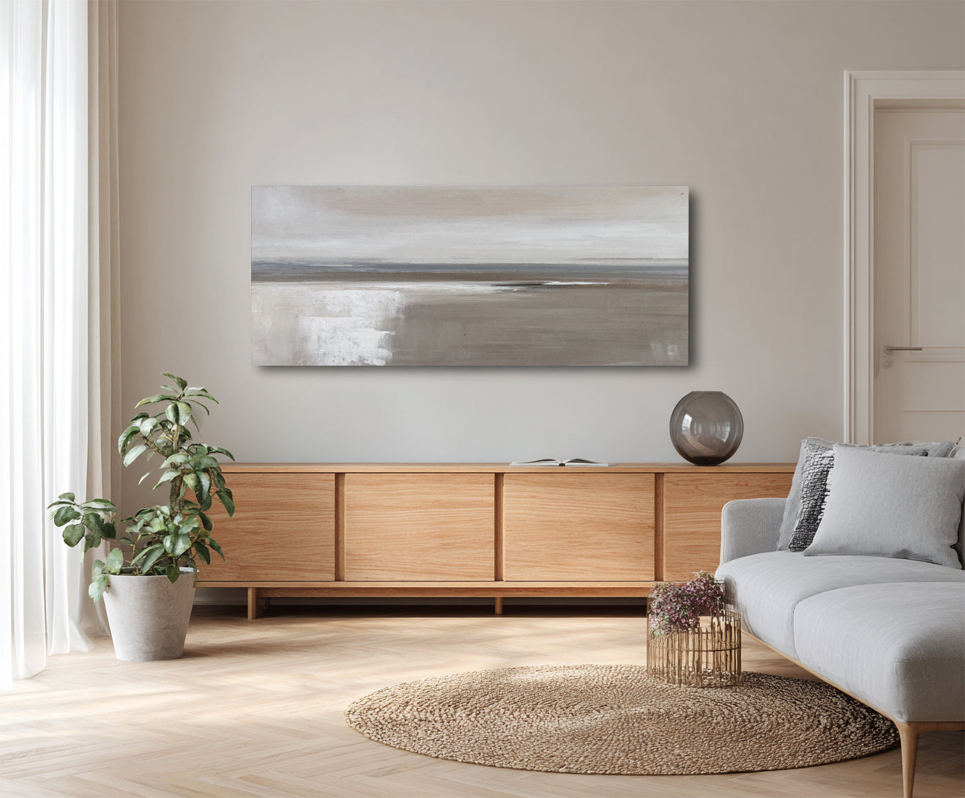 Abstract Beige Landscape Canvas Art