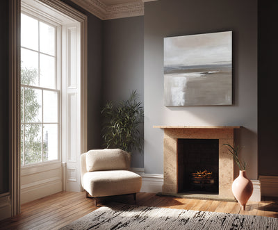 Abstract Beige Landscape Canvas Art
