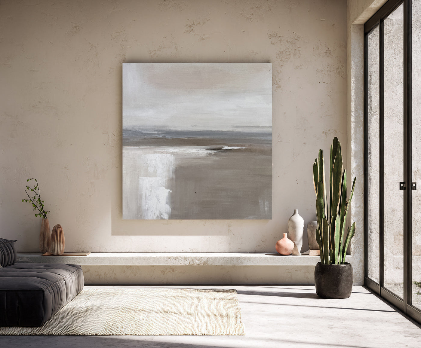 Abstract Beige Landscape Canvas Art