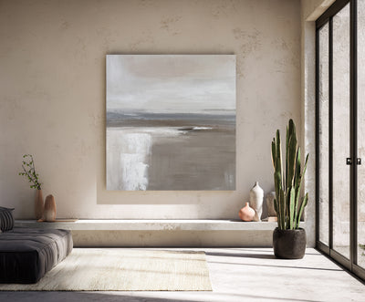 Abstract Beige Landscape Canvas Art