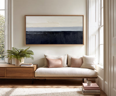 Abstract Black Beige Canvas Art