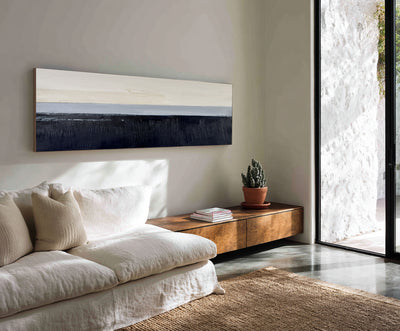 Abstract Black Beige Canvas Art