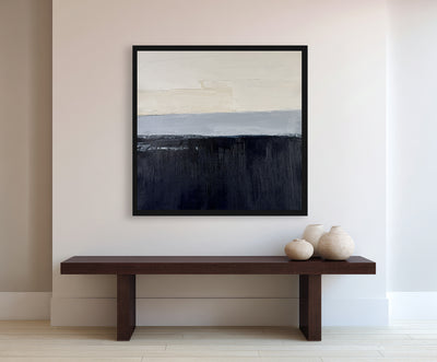 Abstract Black Beige Canvas Art