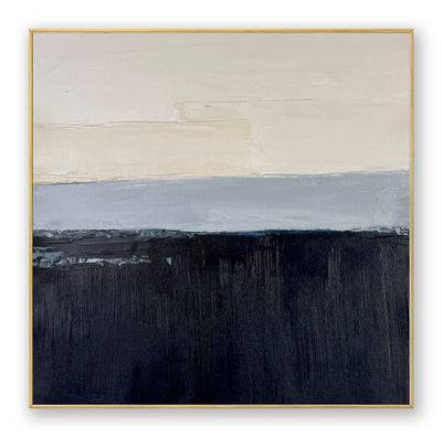 Abstract Black Beige Canvas Art