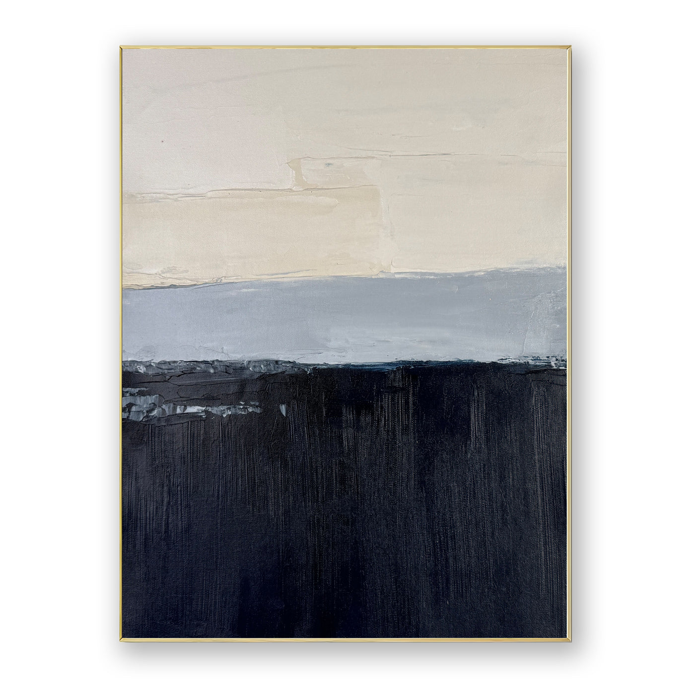 Abstract Black Beige Canvas Art