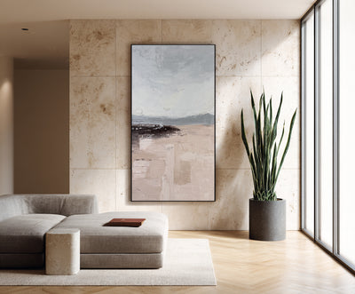 Abstract Beige Gray Landscape Canvas Art